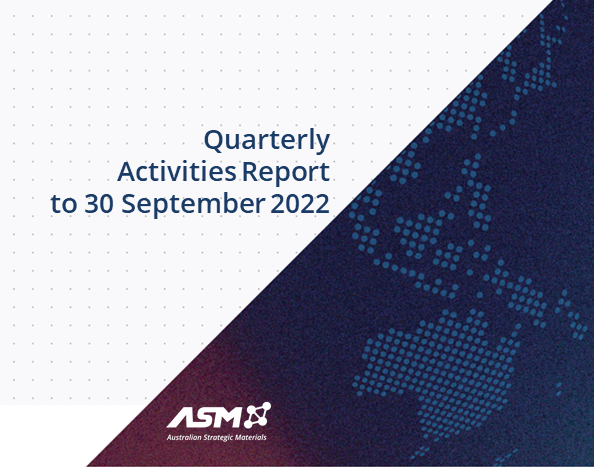 Quarterly Activities Report to September 2022 Released